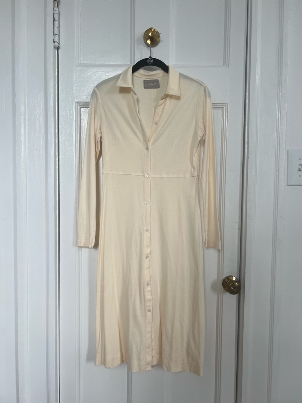 Everlane | Cream Long Sleeve Button-Front Shirt Dress